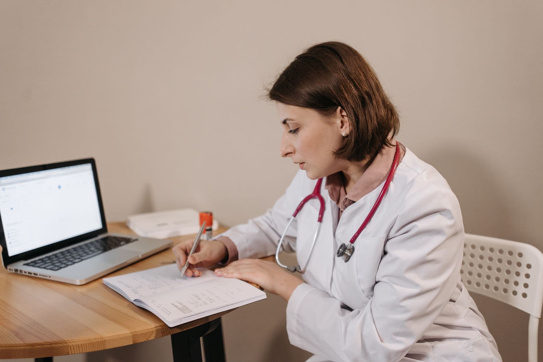 Doctor studying for a postgraduate medical examination